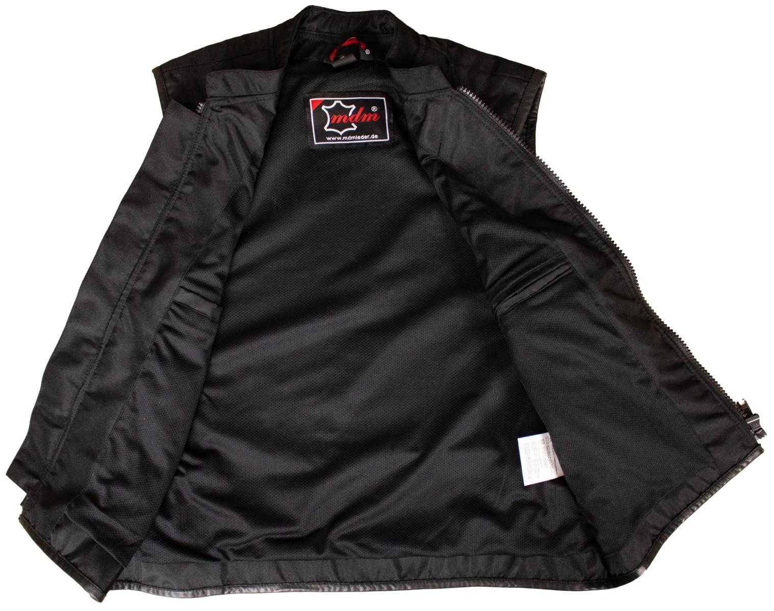 MDM Gilet da motociclista, da uomo, da motociclista, estivo, da motociclista, traspirante, con cerniera, regolabile, nero