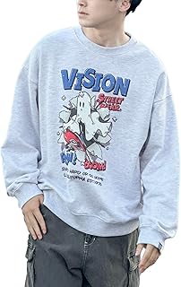 [ヴィジョンストリートウェア] トレーナー メンズ 綿混 ゴースト プリント プルオーバー スウェット トップス