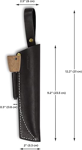 Miniatura 2 de BPS Knives - Cuchillo de cinturón marrón con acero al fuego funda de cuero para cuchillo de hoja fija con iniciador de fuego para exteriores caza