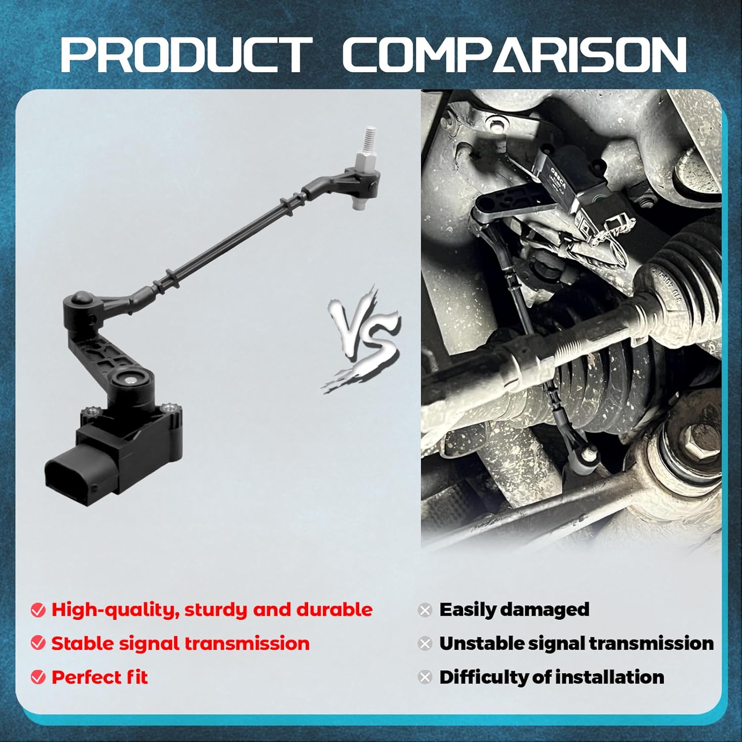 New Upgrade LR023651 Front Left Right Suspension Height Level Sensor Compatible with 2010-2012 Range Rover, Durable Materials and Quick Response