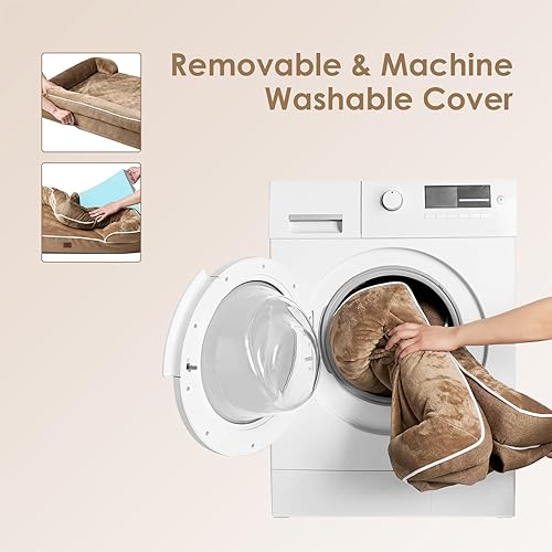 Miniatura 6 de EHEYCIGA Camas ortopédicas para perros extra grandes, cama para perros de espuma viscoelástica impermeable con lados, parte inferior antideslizante