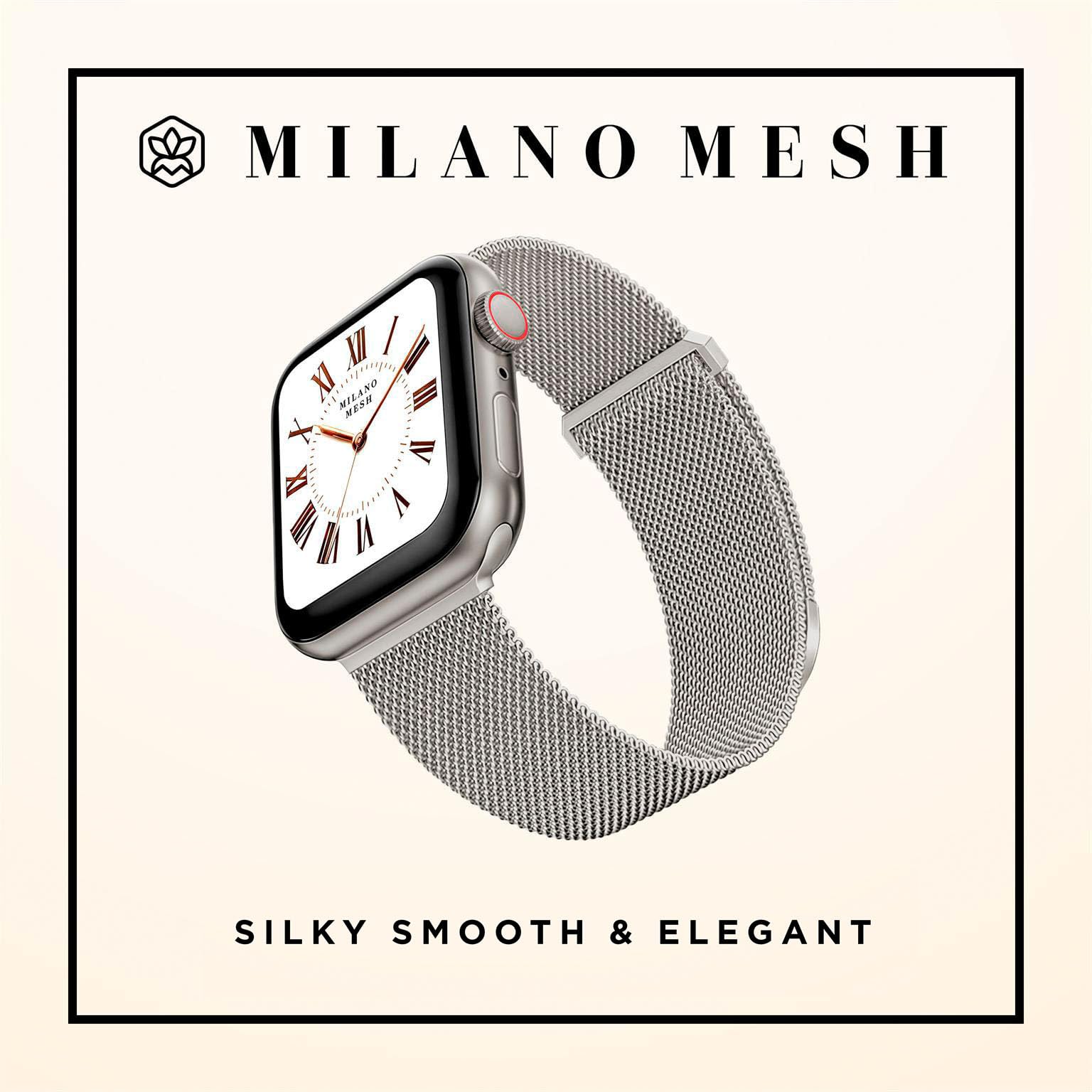 ONEFLOW Milano bransoletka z siateczki, kompatybilna z Apple Watch Milanaise, metalowa bransoletka, elegancka bransoletka mediolańska ze stali nierdzewnej, magnetyczna bransoletka iWatch metalowa