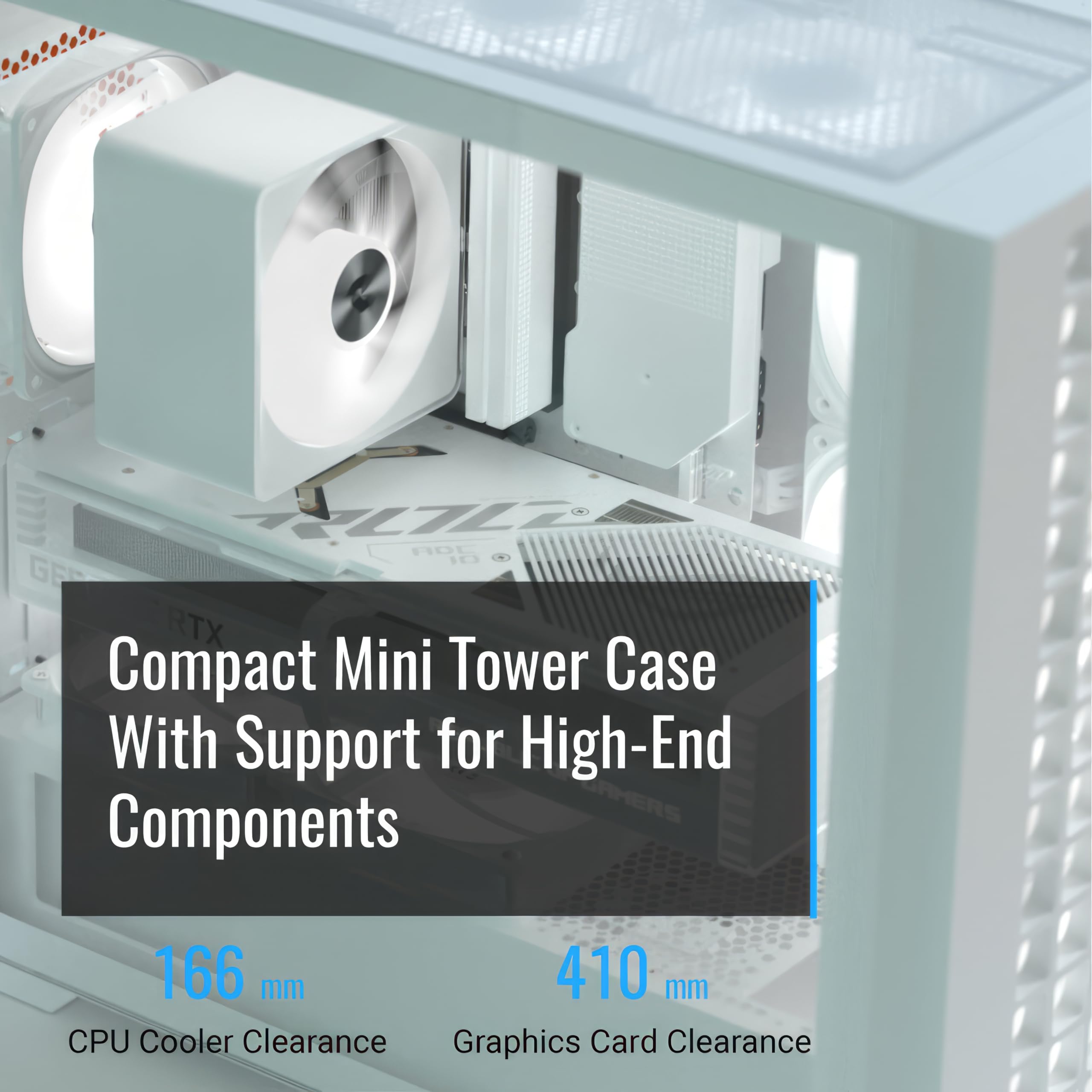 AeroCool GEH Mini D302A Gehäuse – Micro-ATX Mini-Tower Mit Mesh-Front, GPU Bis 410 Mm