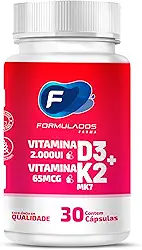 Vitamina D3 + K2 (MK-7) Suporte imunológico, função muscular e sistema cardiovascular 30 cápsulas