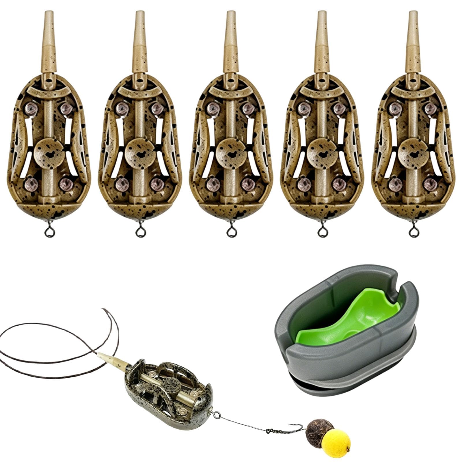 6pcs Method Feeder Rigs, Carp Fishing Rigs Method Feeders Feeder Fishing