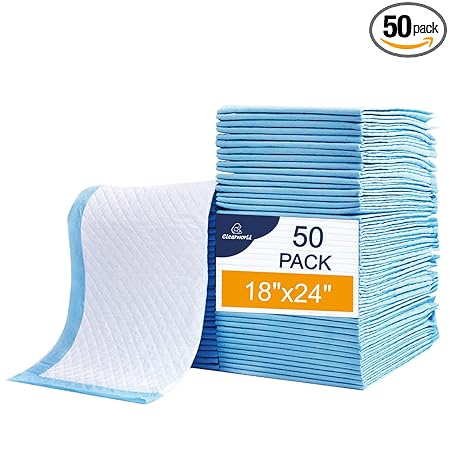 Clearworld 50 Pack Disposable Changing Pad, Waterproof Baby Disposable Underpads, Portable Diaper Changing Mat 3-Layer Leak-Proof,Breathable,Comfortable Always Keep Skin Dry 24?x18?