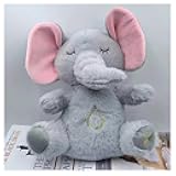 Relief Koala Breathing Stuffed Toy, Anxiety Relief Plush Breathing Animal, Sleeping Koala Plush Breathing with Musical Lights & Rhythmic Breathing Motion (B-Elephant)