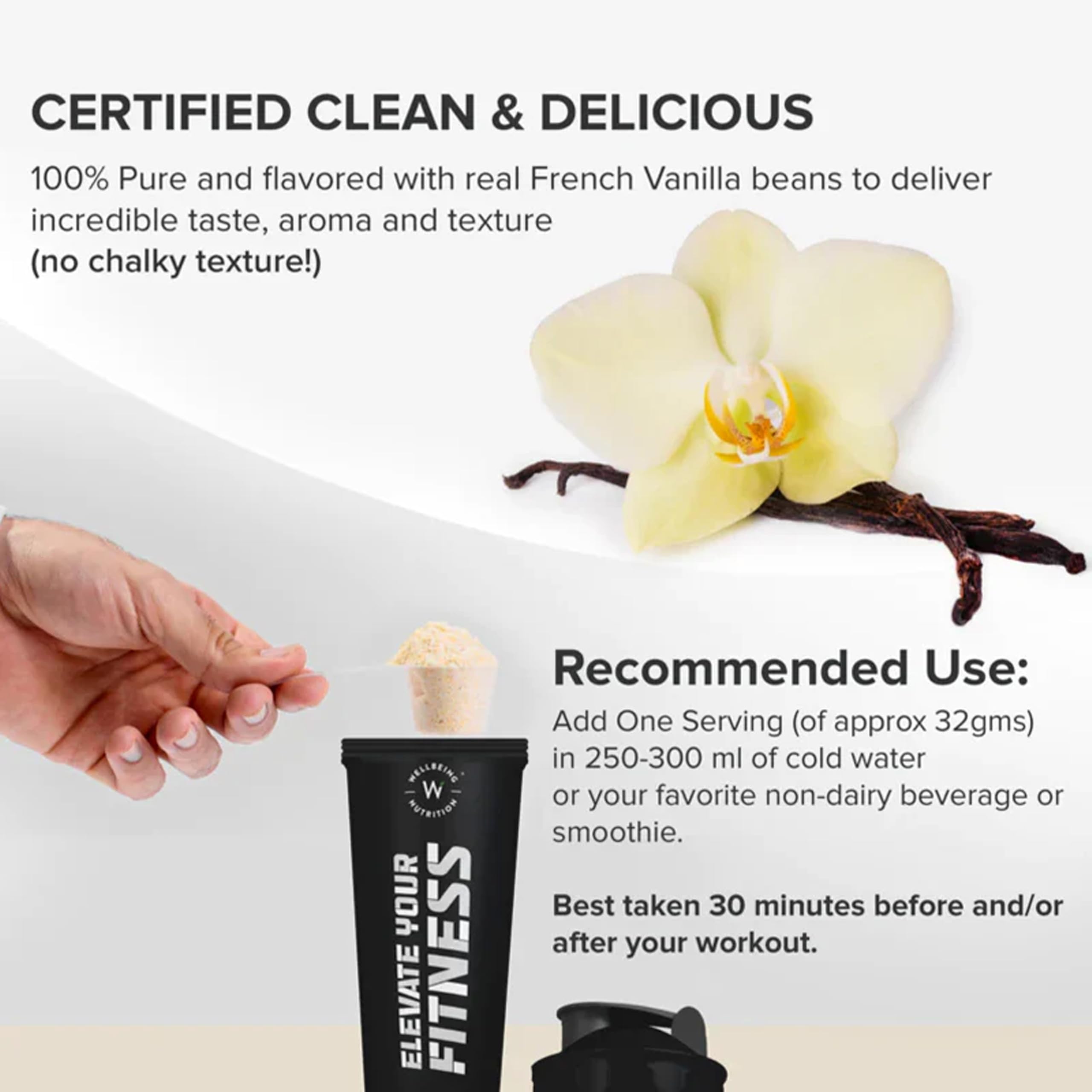 Wellbeing Nutrition Organic Vegan Plant Protein Isolate Powder | 22g Protein, 5g BCAA, 3g Fiber Pea & Brown Rice Protein, Superfoods, Digestive Enzymes | Easy to Digest, British Banoffee Pie, 500gm — Amazon image 6