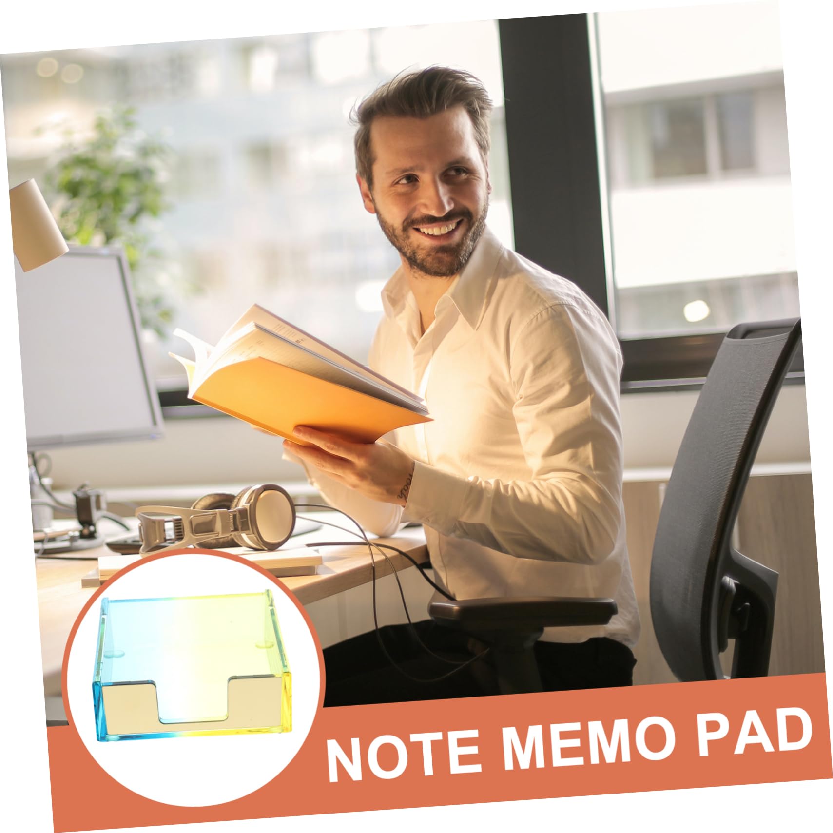 EXCEART 2 Pièces Boîte À Notes Support De Bureau Distributeur De Ruban Porte-Crayons Distributeur De Bloc-Notes De Bureau Conteneur De Papiers Mémo Porte-Papiers Mémo Distributeur De