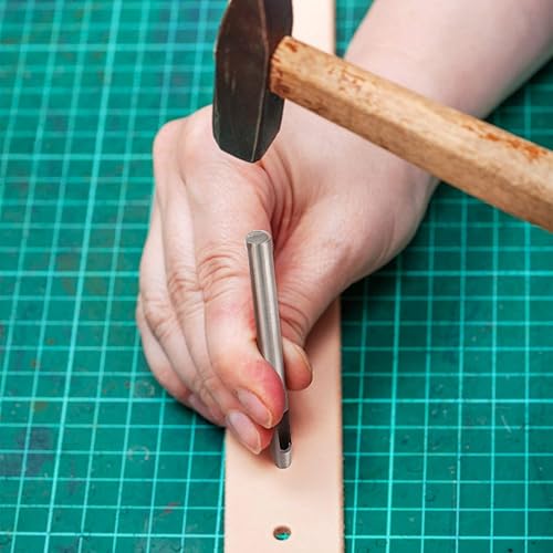Miniatura 2 de Herramienta perforadora de cuero, 5 herramientas de cuero, perforadora de agujero para cuero, herramienta de perforación de cuero de acero para