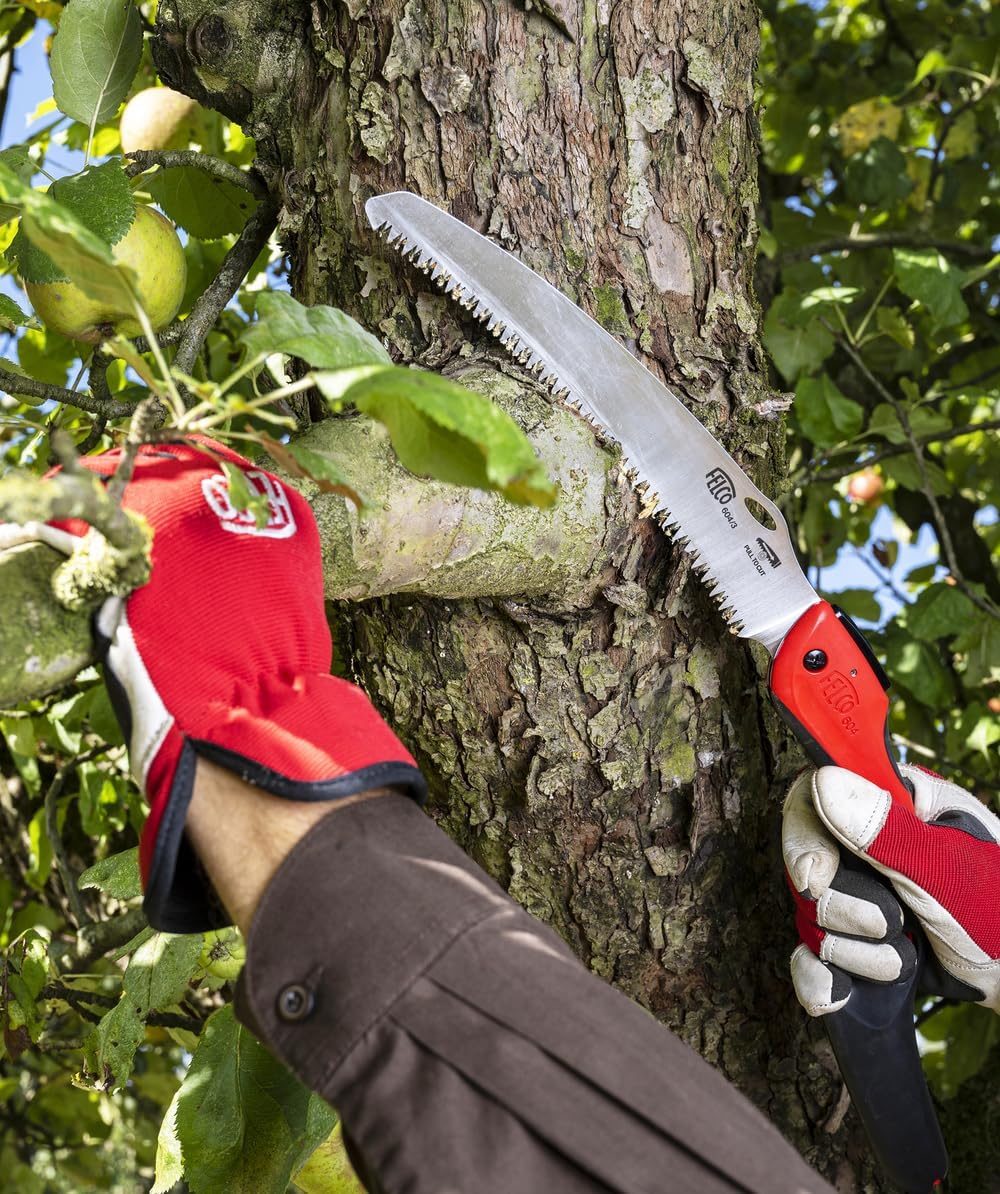 FELCO 604 Folding Pruning Saw –Curved Pull-Stroke Saw for Tree Trimming & Elevated Cut | Tree Branch Cutter | Folding Handsaw with Chrome-Plated 10" Blade, Non-Slip Handle, Blade Lock, Swiss Precision