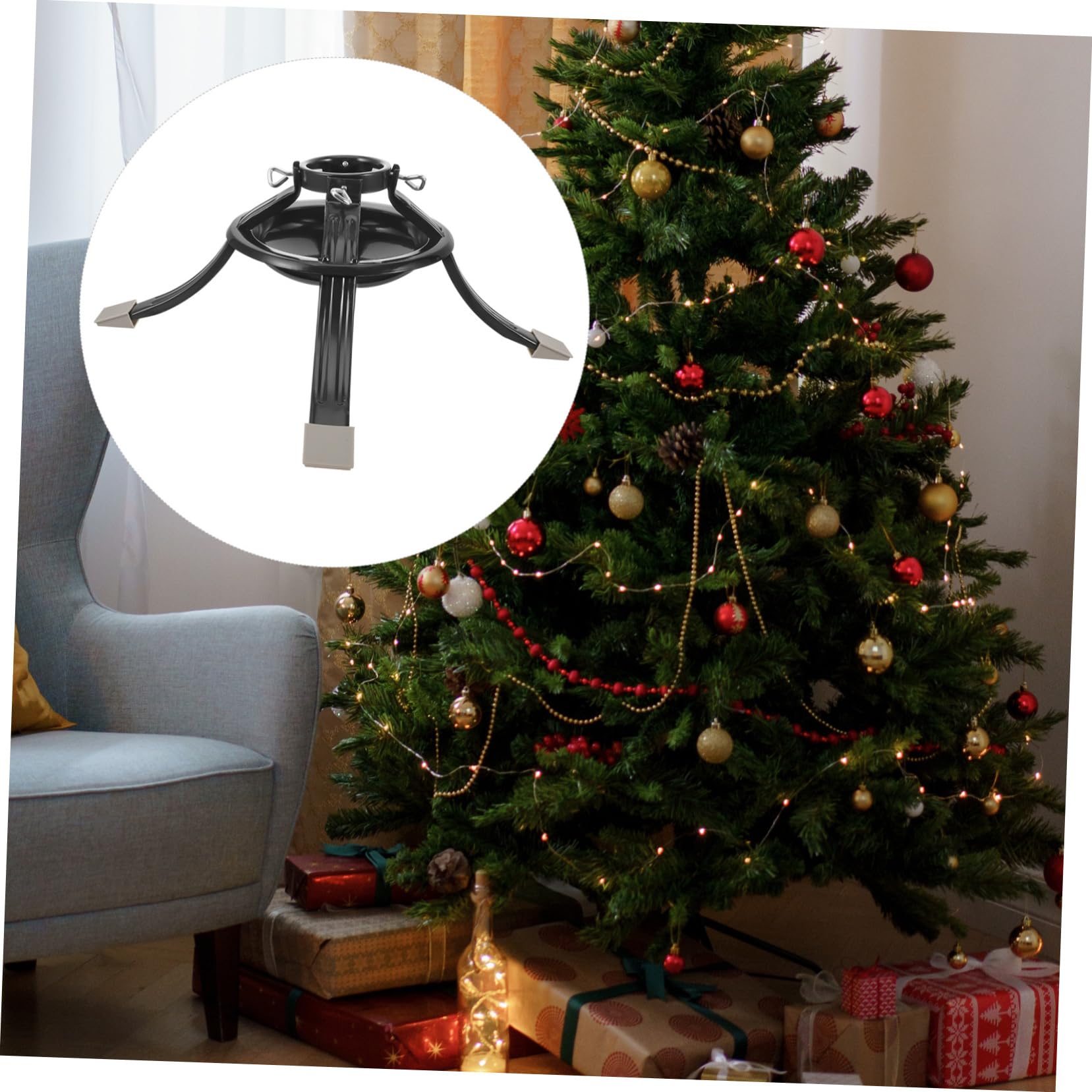 VALICLUD Base del Árbol de Navidad Reutilizable Resistente Verde para Almacenamiento Soporte para Árbol de Navidad Decoración de Interiores