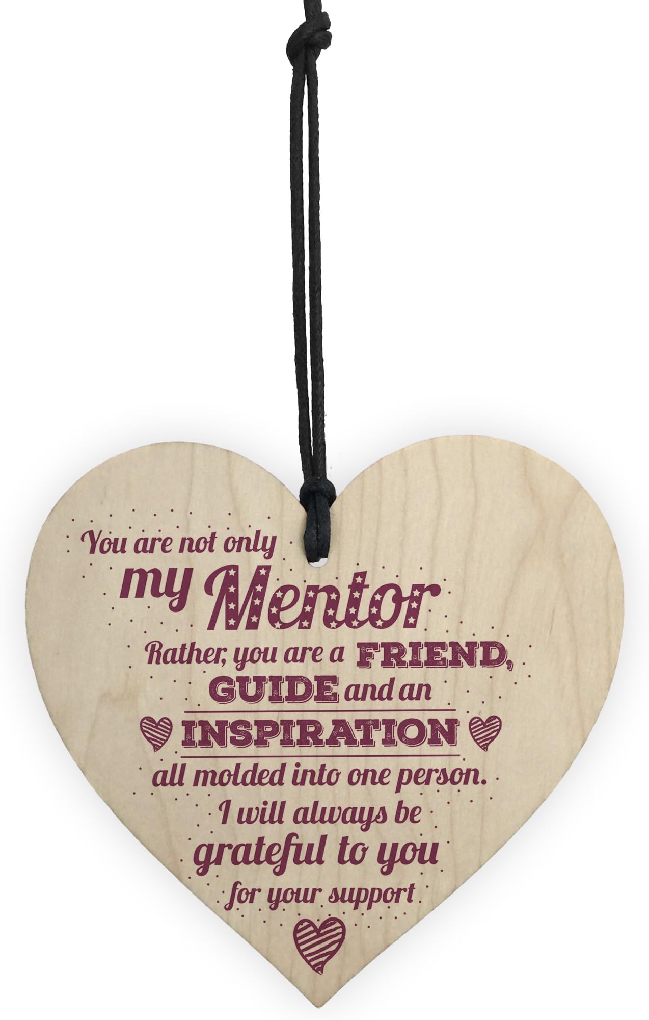 Red Ocean Mentor Friend Teacher Midwife Nurse Tutor Plaque Leaving Gift Wood Heart Sign Thank You Present