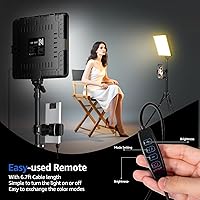 Vista 6 de 1 paquete de kit de luz de video LED, kit de iluminación de fotografía NiceVeedi, luz de estudio ajustable de 2800-6500K con soporte de trípode