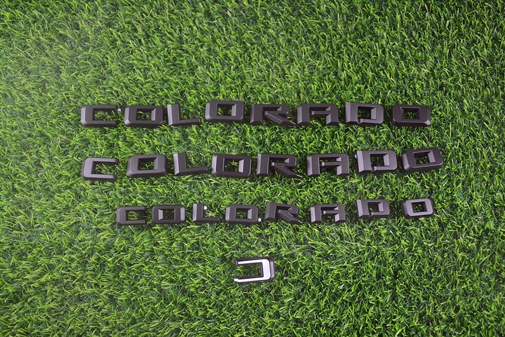 Overlay Emblem 3D Letter Side Door Rear Tailgate Badge Nameplate Compatible for 2023-2024 Colorado Set of 3Pcs (Matte Black)
