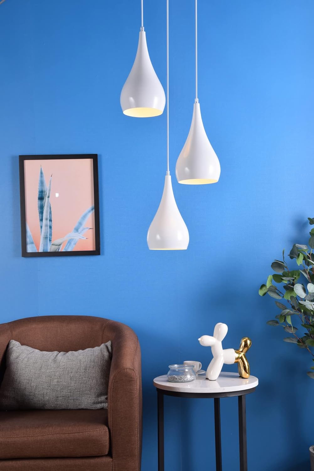Living District Nora 3 Light Transitional Aluminum Pendant in Black