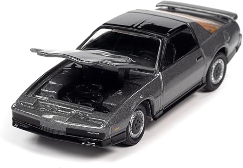 Miniatura 2 de Johnny Lightning 1984 Pontiac Firebird Trans Am TA Plata Arena Gris Metálico con Top Negro Serie Colección Classic Gold Edición Limitada a 7418