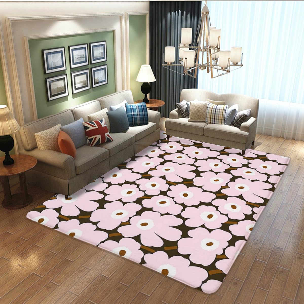 希少　marimekko ピンク花柄ラグ Amazon｜マリメッコ 花柄 カーペット ラグ ラグマット 200×150cm