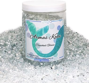 1.5 lb Mirror Crushed Glass for Resin Art and Crafts, 3-6mm Chunky Broken Glass Pieces, Solid Color Irregular Shards for Geode, Vase Filler, Aquarium Decor & DIY Crafts