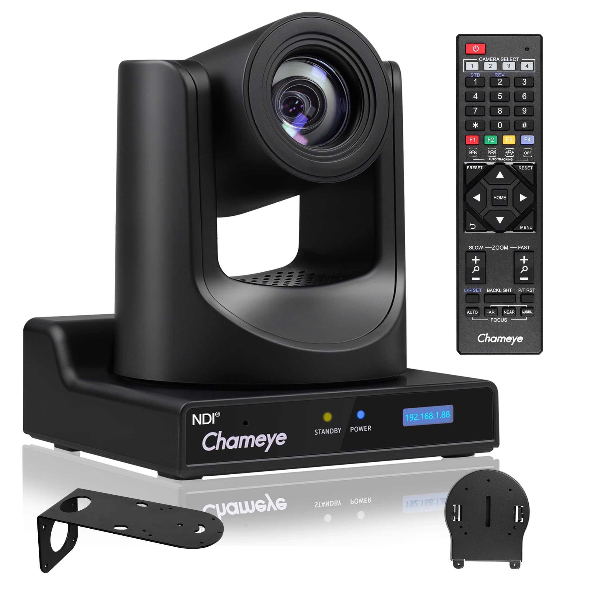 Chameye NDI PTZ Camera - 20x Optical Zoom AI Auto Tracking with LCD Display, 3G-SDI IP 1080P 60fps PoE Live Streaming HDMI for Church Worship Education Events, C720N-image-22