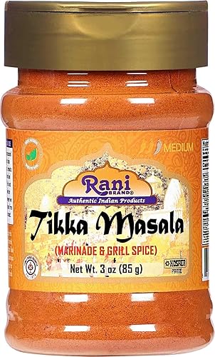 Rani Tikka Masala Indian 7-Spice Blend - Tarro PET de 3 onzas 300oz Todo natural sin sal Vegano sin colores apto para gluten sin OMG Rani Tikka Masala Indian 7-Spice Blend - Tarro PET de 3 onzas 300oz Todo natural sin sal Vegano sin colores apto para gluten sin OMG
