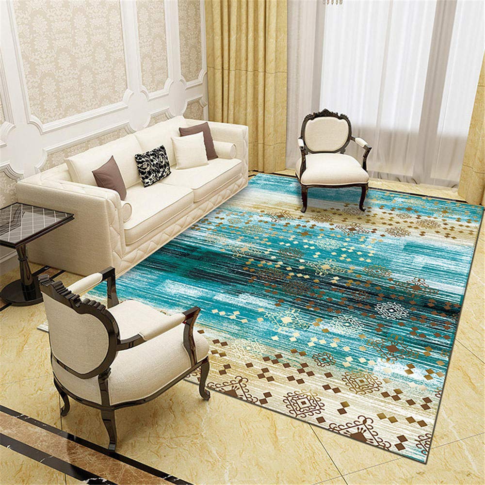 Alfombra Pequeña Dormitorio Moderno Modelo geométrico Simple Antideslizante Arecio de Agua de Lavado de Agua de Lavado de Agua. Sala de Estar Alfombra Grande alfombra140X200CM/4ft 7''X6ft 7''