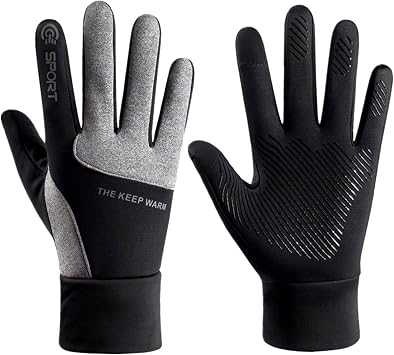 Gloves Winter Warm Gloves Touch Screen Phone Windproof Lined Thick Gloves Color Grey, Size XXL
