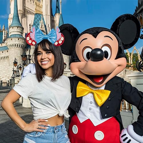 Miniatura 8 de FANYITY Orejas de ratón, diadema de lentejuelas con orejas de ratón para niños, niñas y mujeres, Halloween y viaje de Disney (rojo)