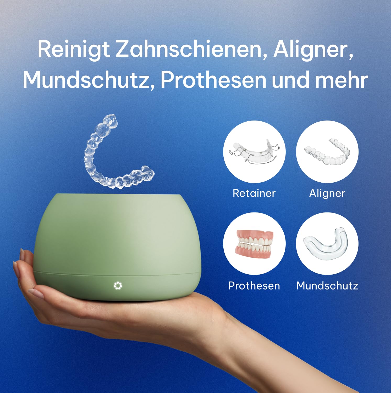 Zima Dental Pod PRO: Neues Ultraschallreinigungsgerät. Marktführend, Bester Reiniger für Zahnschienen, Knirscherschienen, Aligner, Nachtschienen, Zahnprothesen. Ultraschallreiniger für Dentalpflege