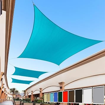 Royal Shade 16 x 16 Turquoise Square Sun Shade Sail Canopy Outdoor Patio Fabric Screen Awning RTAPS16 - UPF50+ 95% UV Blockage, Heavy Duty, Water & Air Permeable We Make Custom Size