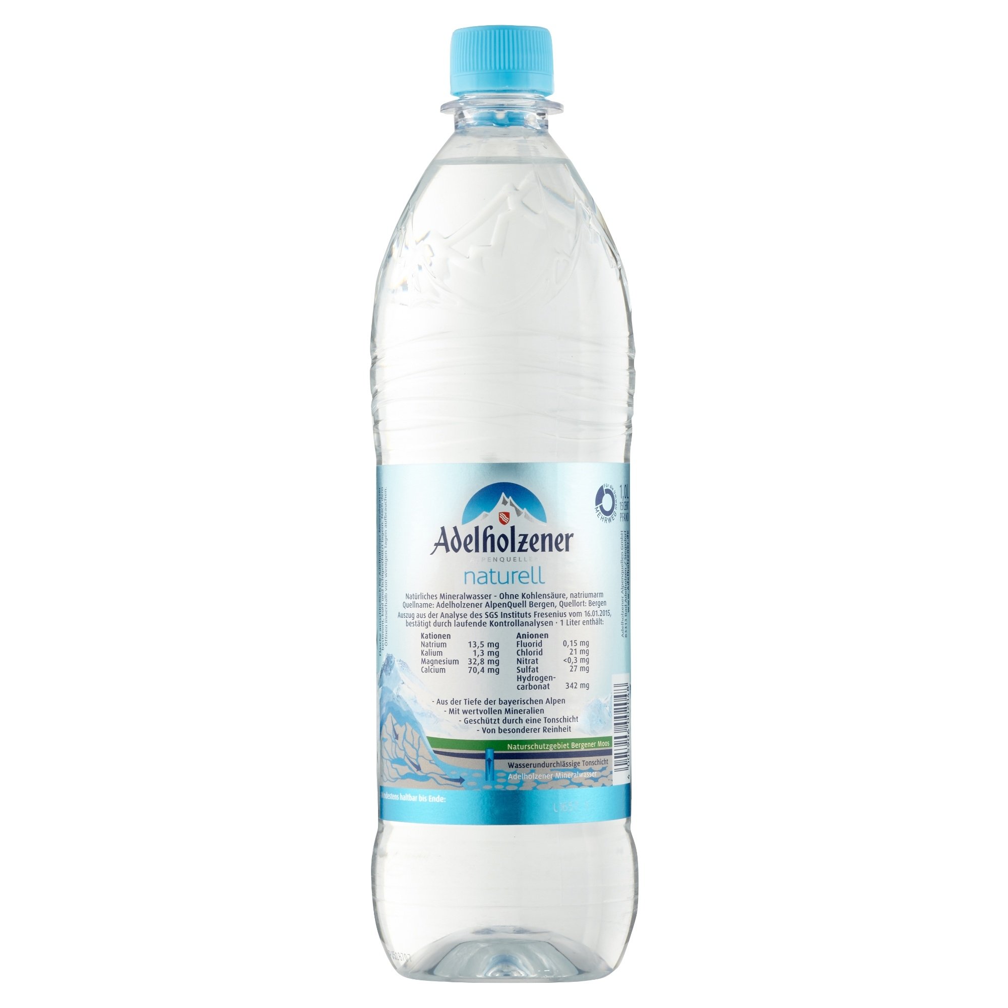Adelholzener Mineralwasser Naturell MEHRWEG (12 x 1 l)