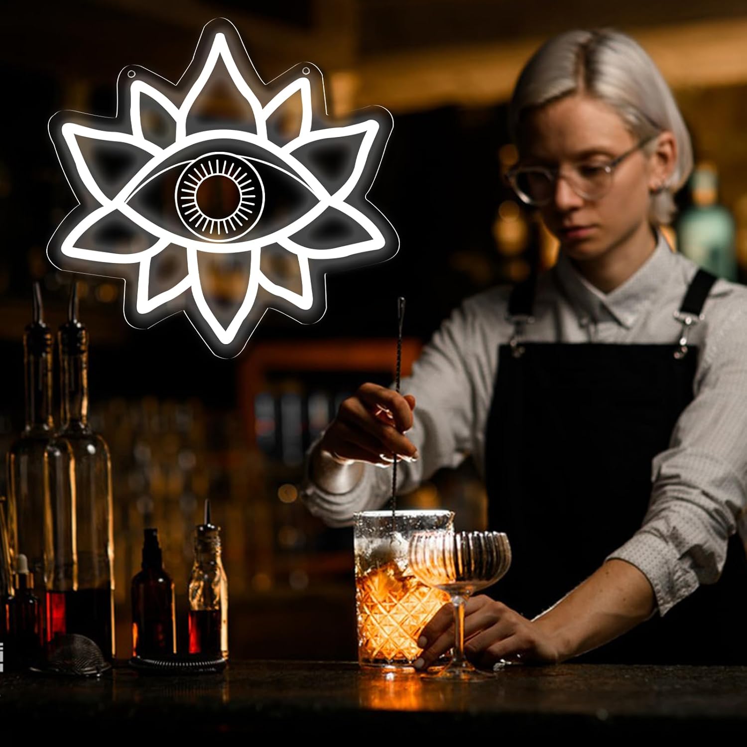 Evil Eyes Neon Signs for Wall Decor, Dimming LED Goth Eyes Neon Signs, USB Neon Wall Signs for Game Room Bedroom Man Cave Home Wall Decor Birthday Party12.2 * 12.5Inch - Image 7