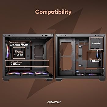 ⭐️jpjpc ⭐️ Okinos Genuine Walnut Wood PC Case, Pre-Installed 4 x 120mm