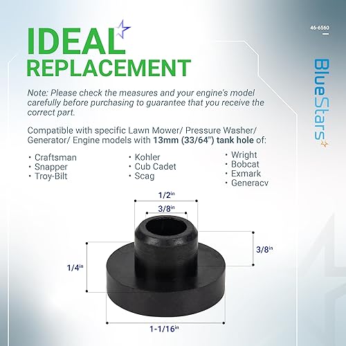 Miniatura 3 de BlueStars 46-6560 Buje de ojal para depósito de combustible, compatible con MTD Troy Bilt 735-0149 935-0149 104047 46-6560 Tecumseh Craftsman