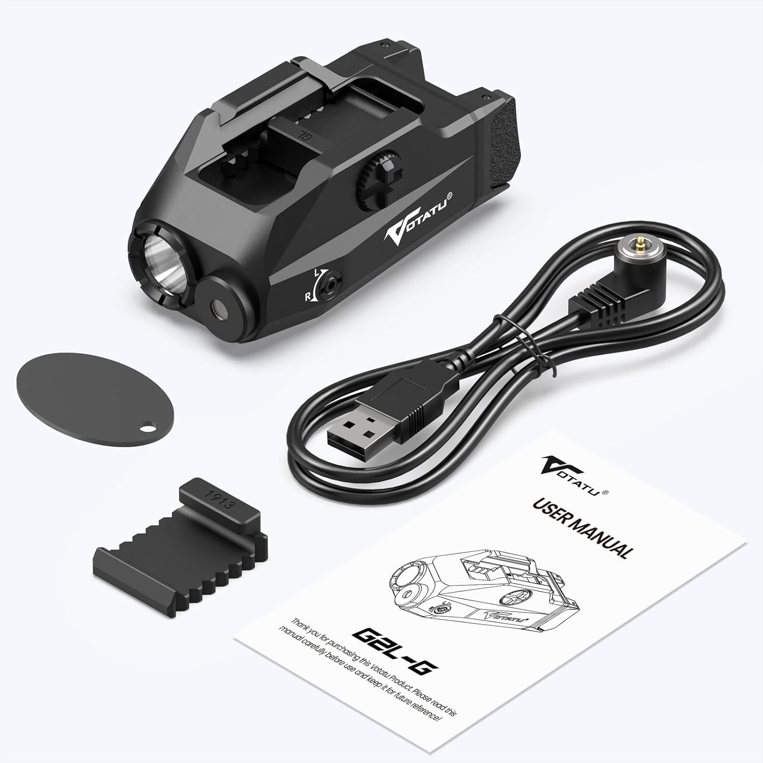 Close-up view of the VOTATU G2L-G unit highlighting its textured ambidextrous switches for easy operation.