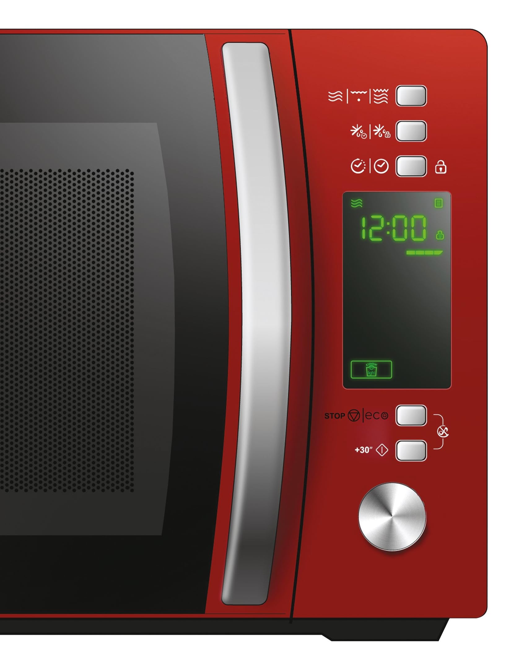 Candy CMXG20DR Microonde con Grill e App Cook-in, 20 Litri, 700 Watt, Funzione Scongelamento, Frequenza 50 Hz, Libera Installazione, 5 Livelli di Potenza, 44x35,75x25,9 cm, Rosso