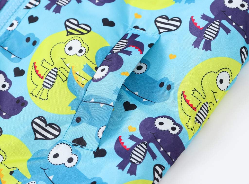 Baby Outerwear Jackets Grils Coat Zipper Print Toddler Kids Baby Hooded Boys Windproof Autumn (Multicolor D, 3-4 Years)
