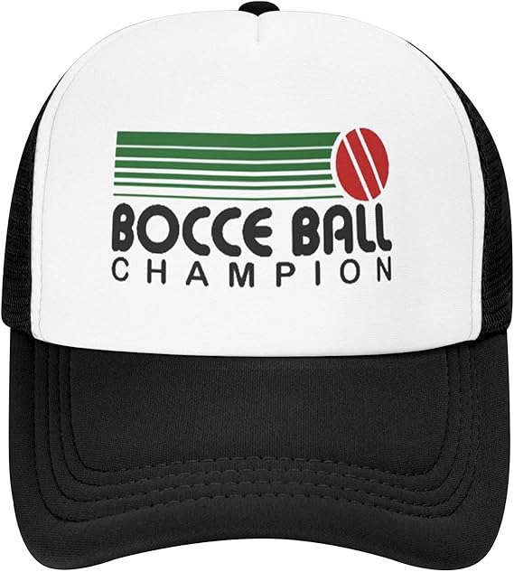 Vuegzt Bocce Ball Champion Kids Running Hat Adjustable Mesh Snapback
