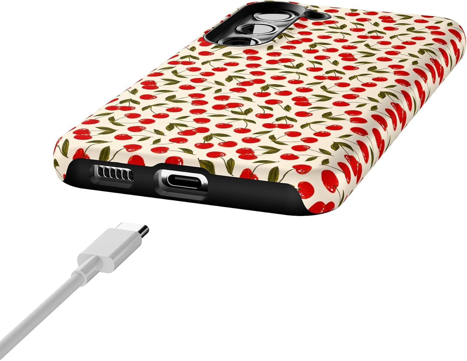 Casely Galaxy S23 Plus Case | Cherry on Top | Red Cherries | Essential Slim Dual-Layer Protective Design