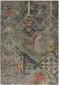 Sphinx Mantra Area Rug 001X7 Grey Blocks Cubes 3 10" x 5 5" Rectangle