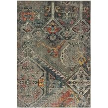 Sphinx Mantra Area Rug 001X7 Grey Blocks Cubes 3' 10" x 5' 5" Rectangle