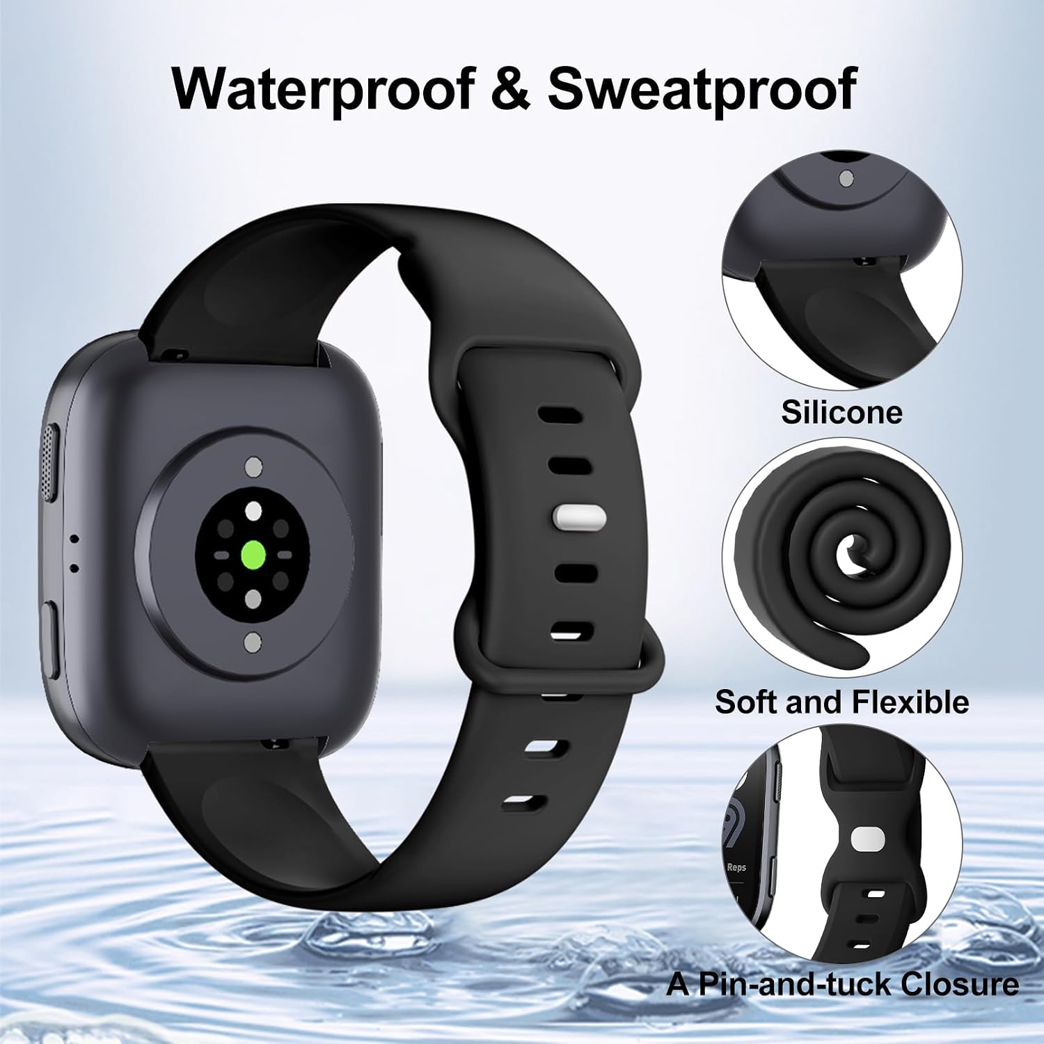 3 Pack Watch Bands Compatible with Amazfit Bip 6/Bip 5/Active Max/Bip Max/Balance 2/Balance,22mm Soft Silicone Replacement Sports Strap for Amazfit GTR 4/3 Pro/3/2/Cheetah Women Men