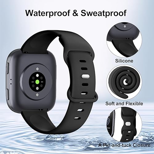 Miniatura 3 de Paquete de 3 correas deportivas de silicona compatibles con GloryFit T80T70T60T50 Smartwatch, correa de repuesto suave e impermeable de liberación