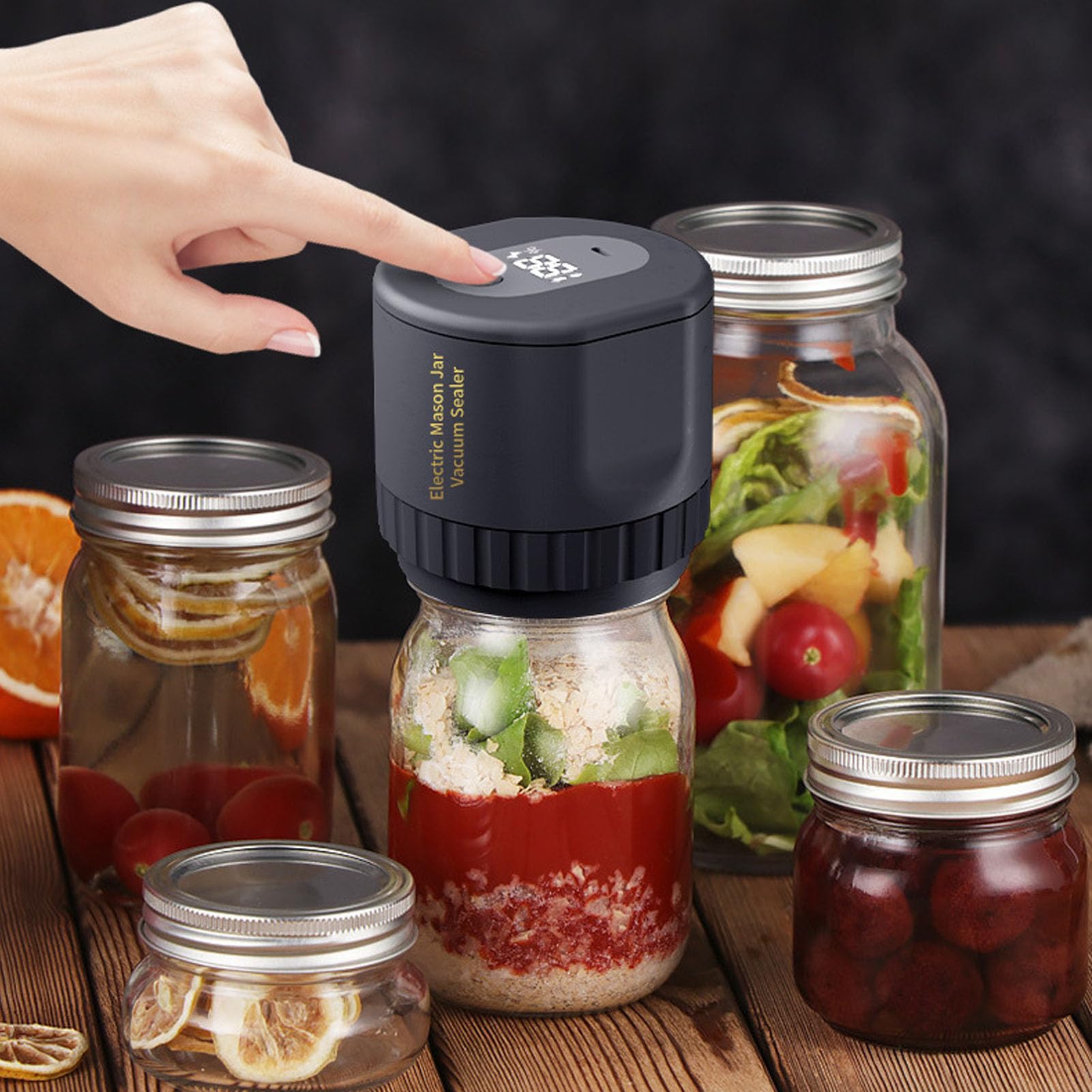 Voedsel Conservering Apparaat Oplaadbare Mason Jar-vacuümverzegelaar Superieure Conservering Oplaadbare Voedselbewarer