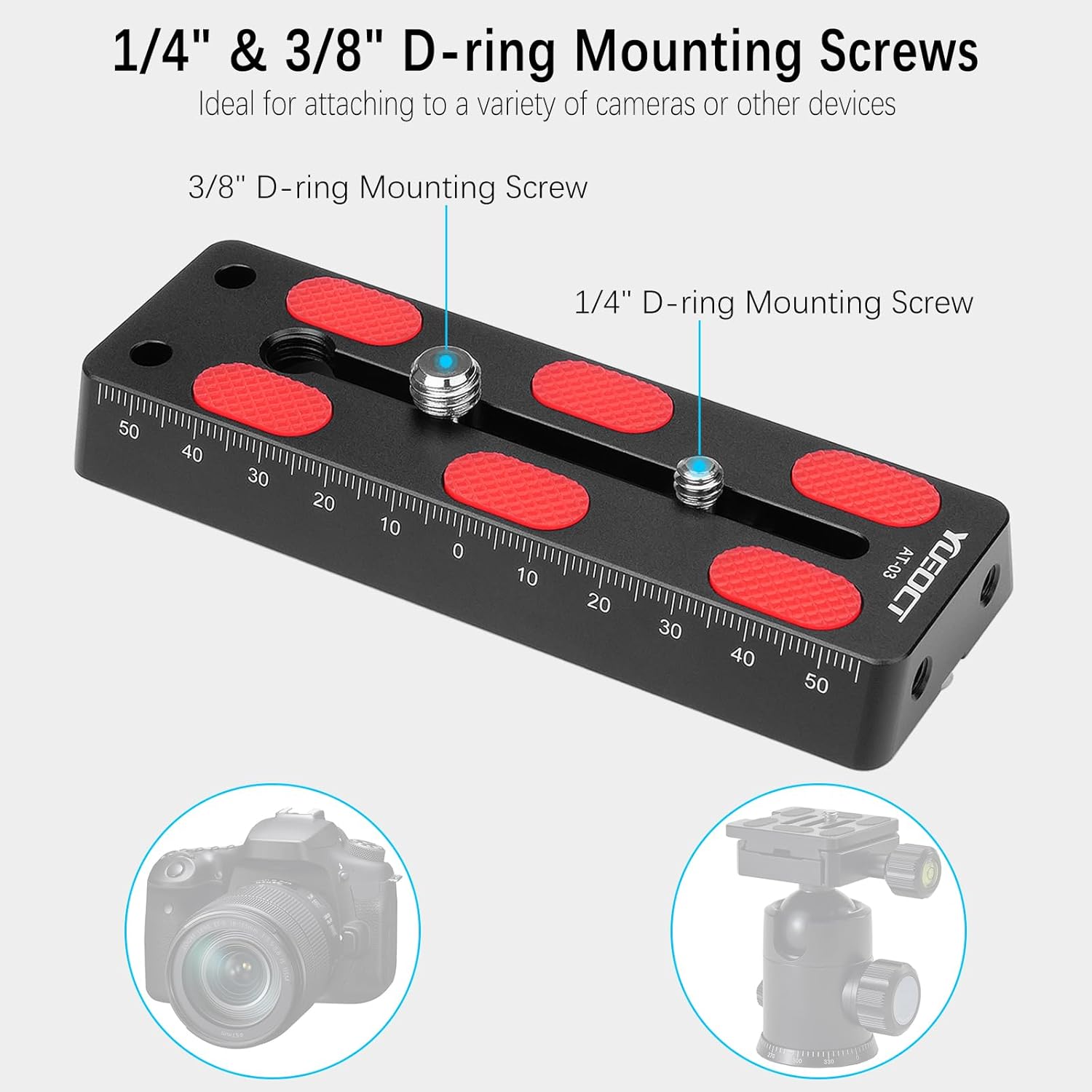 120mm/4.72" Telescope Rail Bar Vixen Style Dovetail Mounting Plate, with 1/4" 3/8" D Ring Camera Screw for Telescope Saddle Mount Base OTA Equatorial Head Tripod Adapter Sky Astrophotography