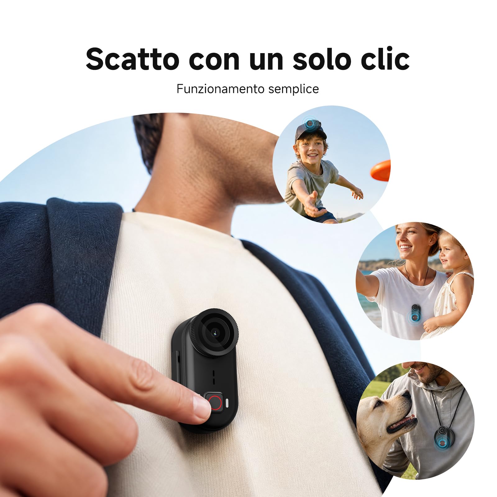 SVBONY SVGo M3 4K Mini Bodycam con Stazione di Ricarica per POV, Vlog