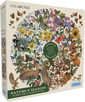 أحجية الصور المقطوعة الدائرية المكونة من 500 قطعة من Gibsons Natures Seasons للبالغين، نباتات وحيوانات جميلة، الطبيعة، مجموعة الملفات الفنية، العمل الفني، لغز مستدام متميز مصنوع في أمريكا