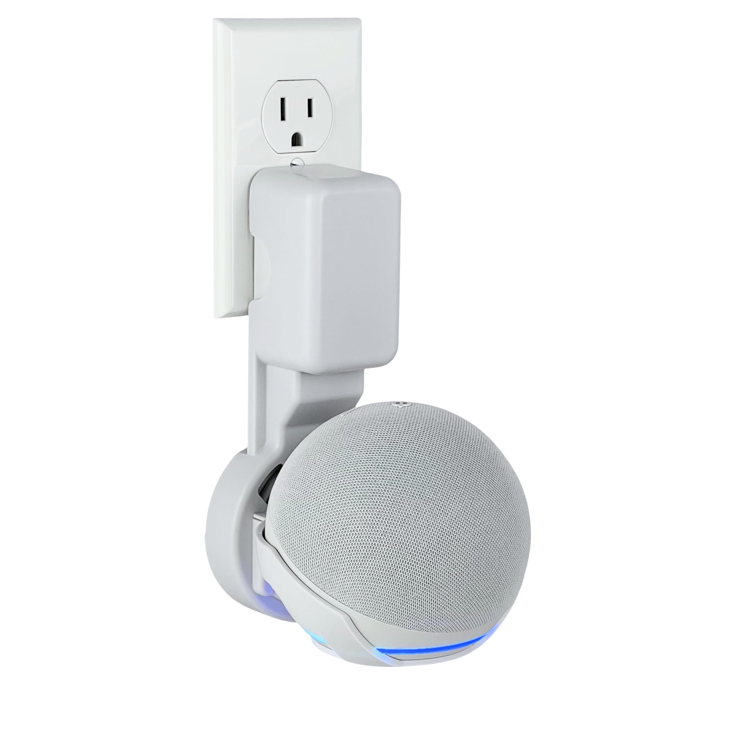 Soporte de pared para Dot 5 y 4 colgador de enchufe con gestion de cables sin tornillos 8