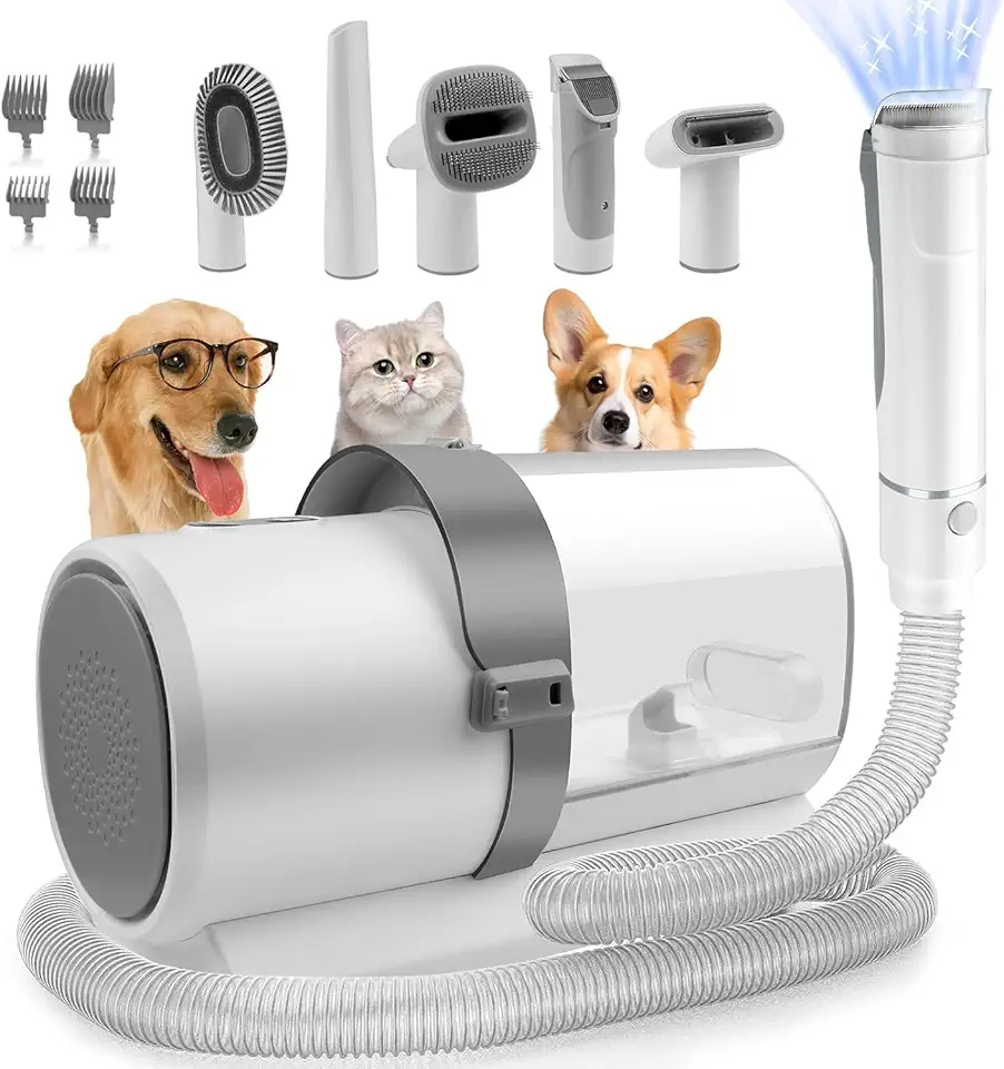 Aspirador de pó para animais de estimação, Aspirador Pet kit 7 em 1 para cães com 3 modos de sucção e copo para pó de grande capacidade 220V