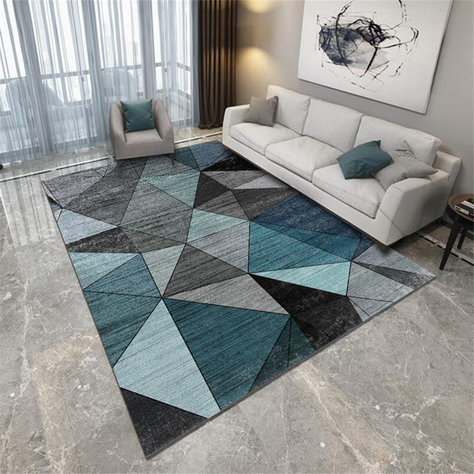 Akcesoria do pokoju dziecięcego abstrakcyjny geometryczny dywan drogowy niebieski akcesoria do garderoby kuchnia akcesoria do pokoju dziecięcego dywany sypialnia 130 x 190 cm